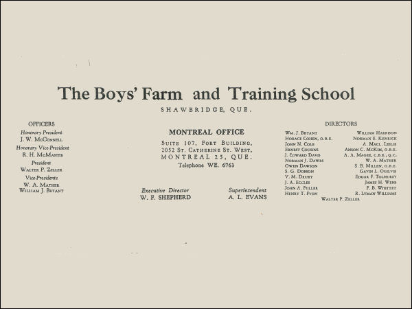 Shawbridge Boys Farm and Training School logo - 1955