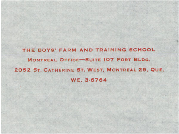 Shawbridge Boys Farm and Training School logo - 1964