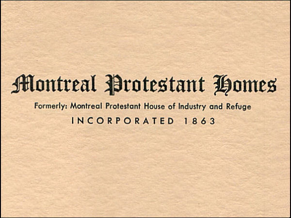 Montreal Protestant Homes, 1960