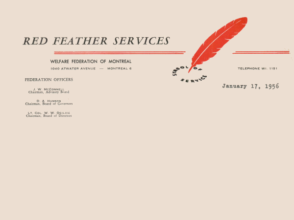 Logo de Red Feather, Montreal, circa 1956