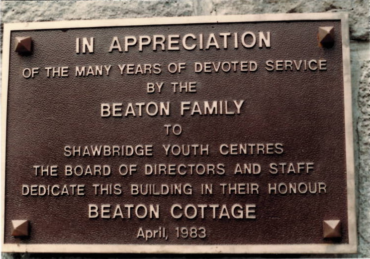 Plaque de l’ancien chalet Beaton à Shawbridge.
